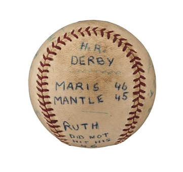1961 Roger Maris Game Used Ball Used During Game He Hit 46th Home Run 